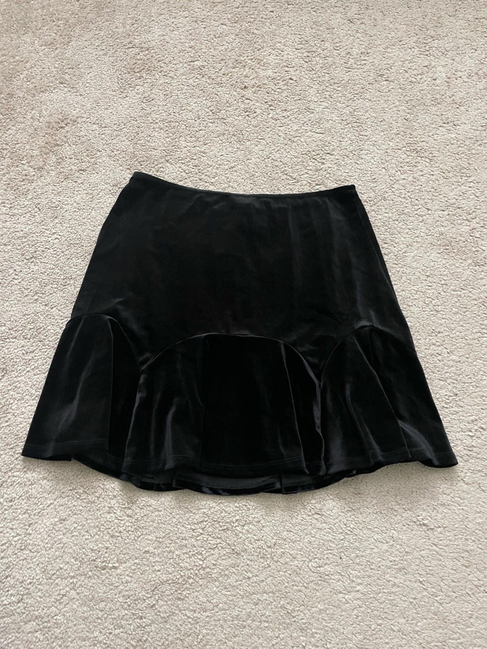 Francesca’s Blue Rain - Black Velvet Mini Skirt